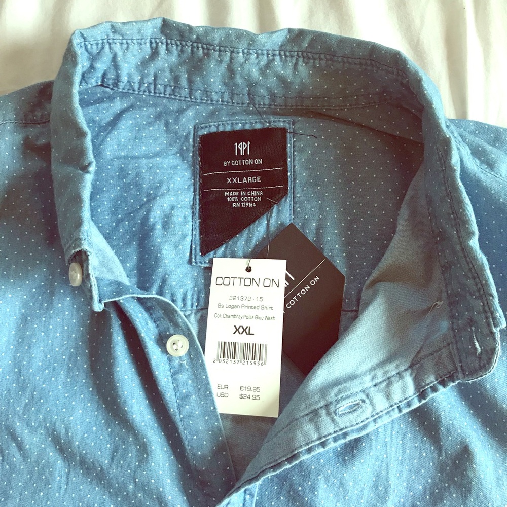 Cotton On short sleeved button down shirt.